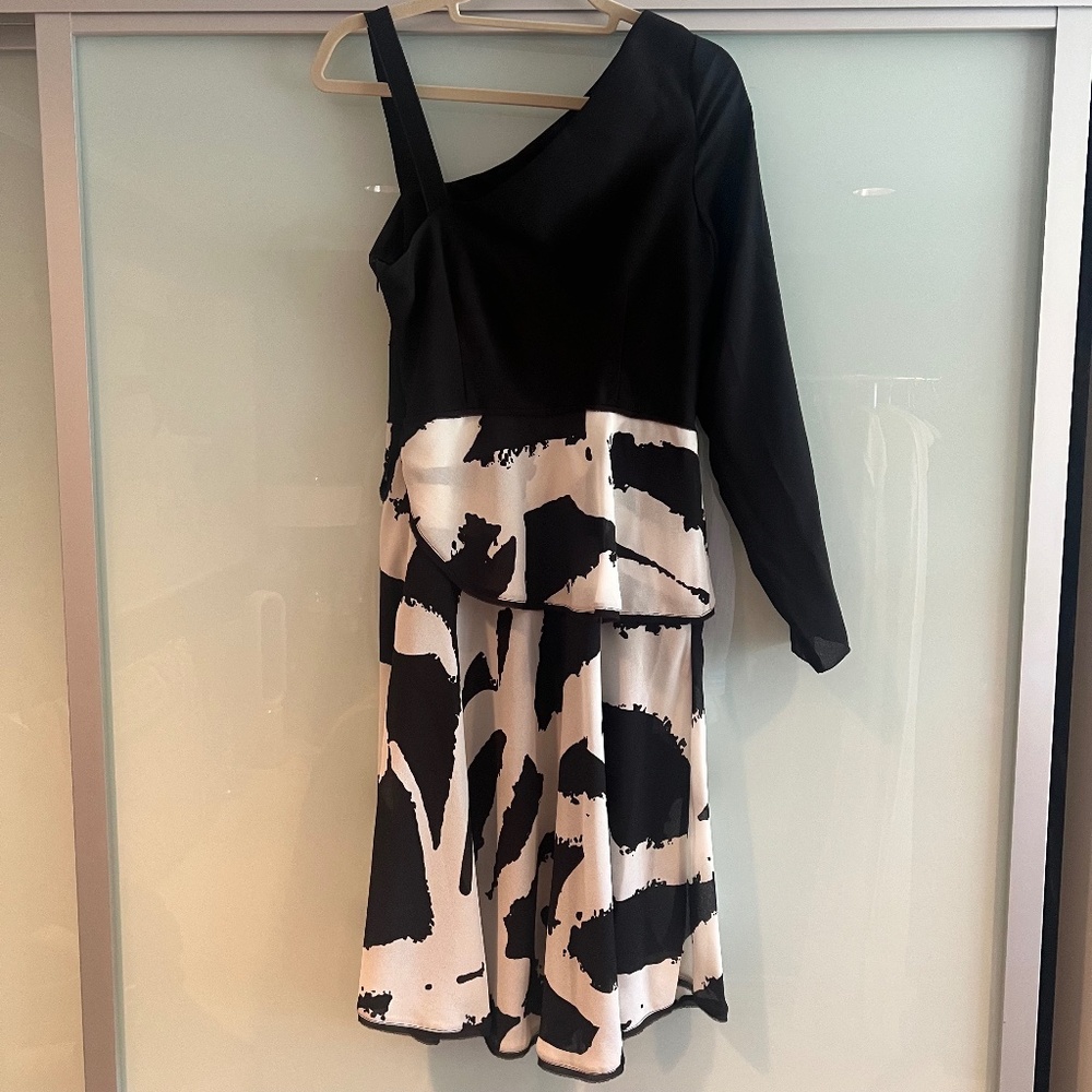 Proenza Schouler Printed Chiffon and Ponte Dress